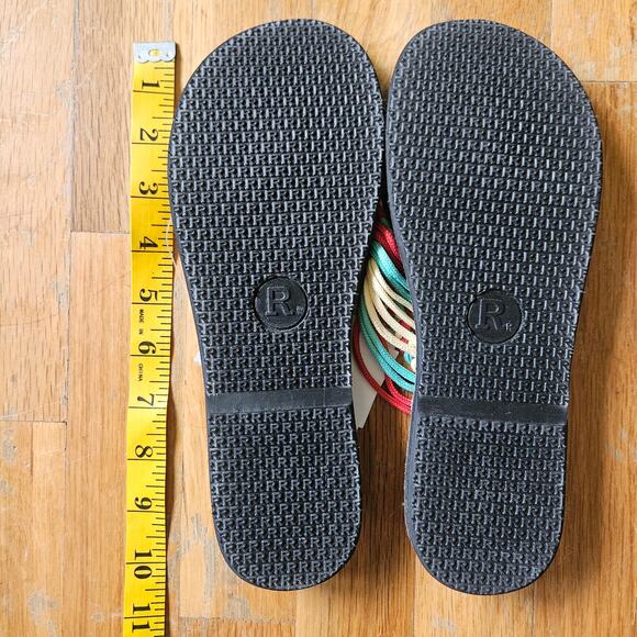 Plaka Sandals Size 9 Blue Red Handwoven Braided Strappy Beach Boho Oceanside - Picture 11 of 12